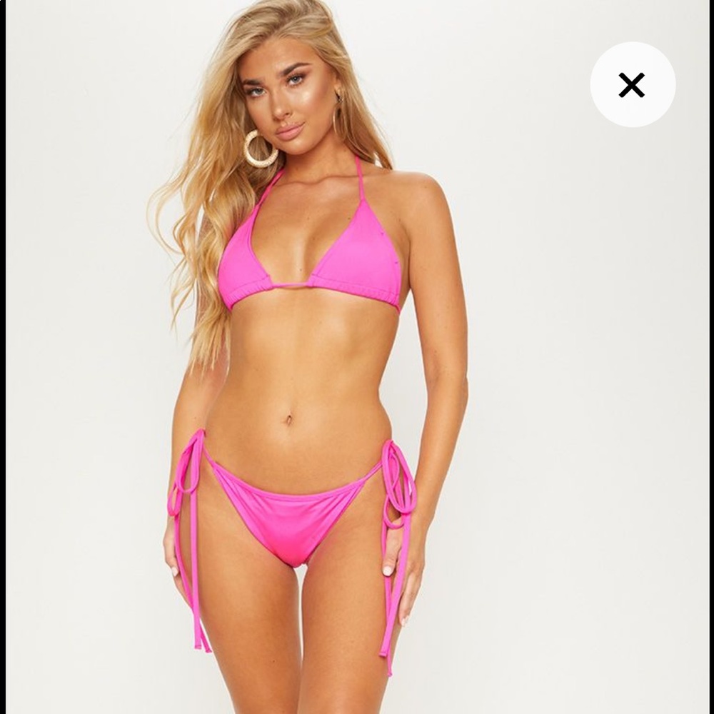 Hot Pink Triangle String Bikini